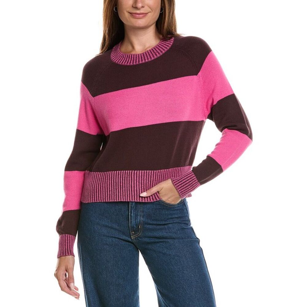 Wispr Womens  Betty Stripe Sweater, Brown